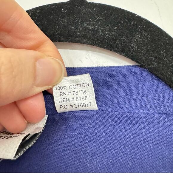 The Vermont Country Store Navy Blue Crepe Cotton White Fish Print Dress Womens M - Picture 6 of 12